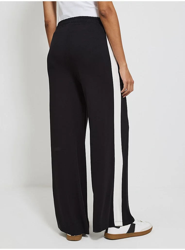 Black Side Stripe Wide Leg Joggers - Image 4